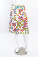 Vintage Emilio Pucci Buttercups A-line Skirt front view on mannequin @Recessla