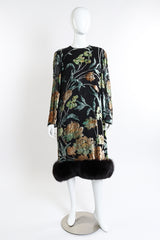 Vintage Pauline Trigere Burnout Floral Fur Dress front on mannequin @recessla