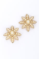 Vintage Marie Ferrá Pearl & Rhinestone Flower Earrings @RECESS LA