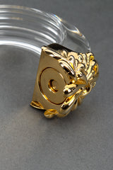 Vintage Lucite Chrysanthemum Bracelet II magnetic closure closeup @recess la