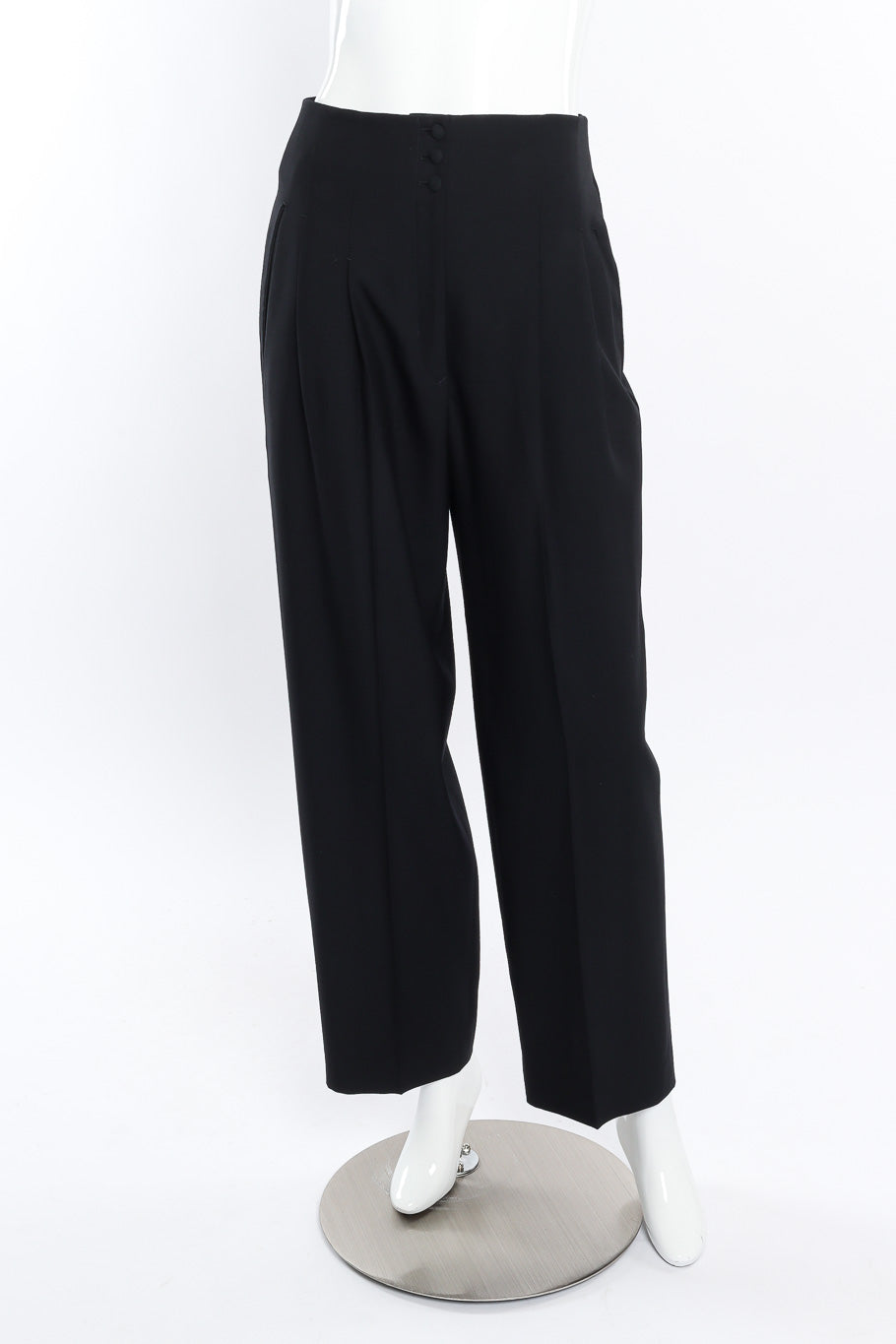 Vintage Richard Tyler Tuxedo Pant Suit front view of pant on mannequin @Recessla