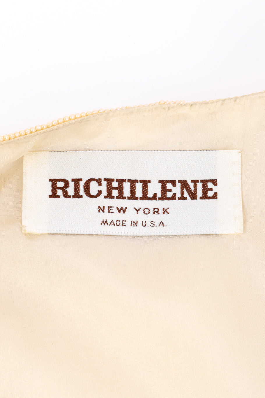 Vintage Richilene Beaded Bolero Jacket signature label closeup @recessla