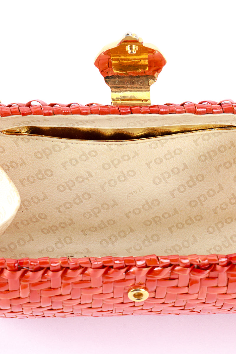 Rodo Chilli Red Shoulder Clutch interior @RECESS LA