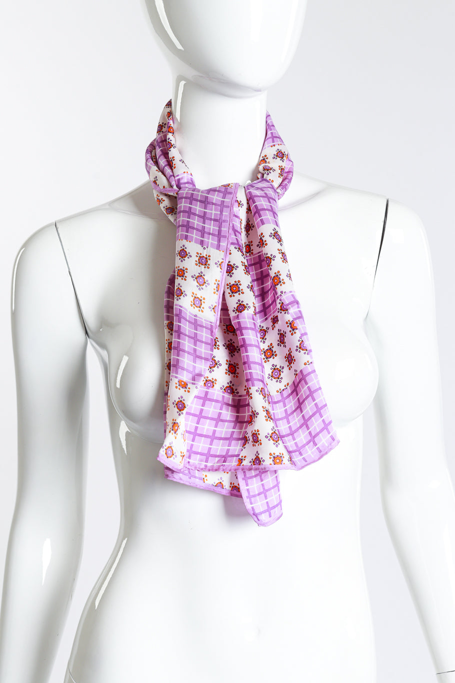 Vintage JB Lou Gingham Box Bag & Scarf Set scarf on mannequin @recess la