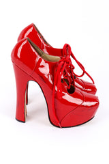 Vintage Vivienne Westwood Patent Leather Elevated Ghillie Platforms right shoe outer side @recessla