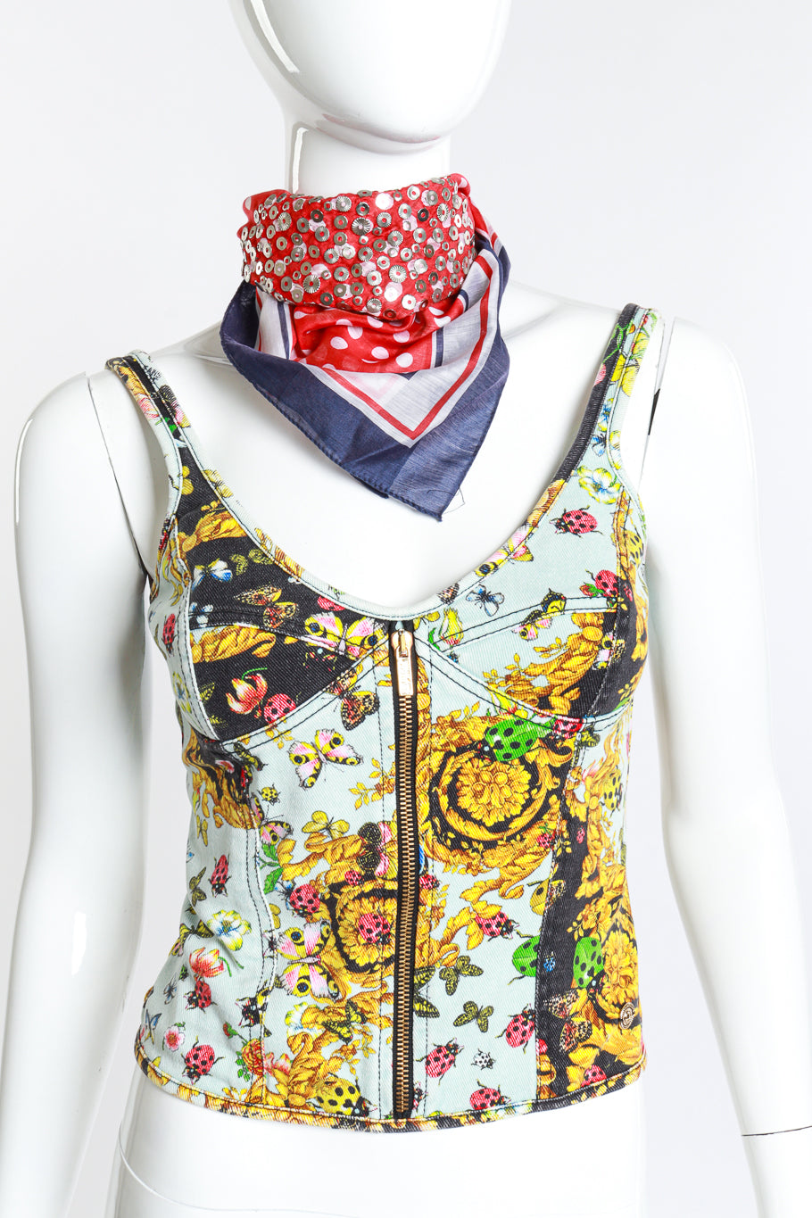 Vintage Polka Dot Sequin Scarf worn on mannequin @RECESS LA