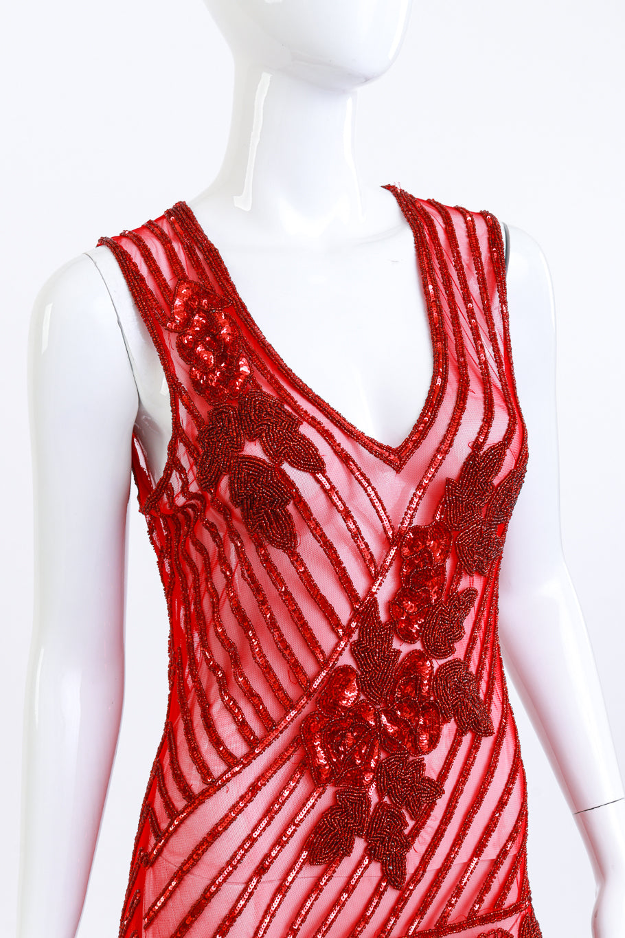 Scarlet Sequin & Fringe Gatsby Dress on mannequin @RECESS LA