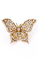 Vintage Crystal Butterly Earrings single earring closeup on white backdrop @Recessla