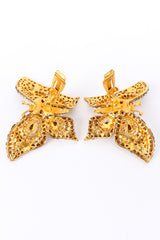 Vintage Crystal Butterly Earrings both earrings with posts unhinged on a white backdrop @Recessla