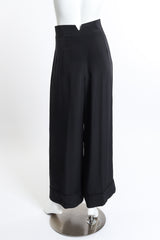 Vintage Richard Tyler wide leg high waisted black pants rear view as worn on mannequin @RECESS LA