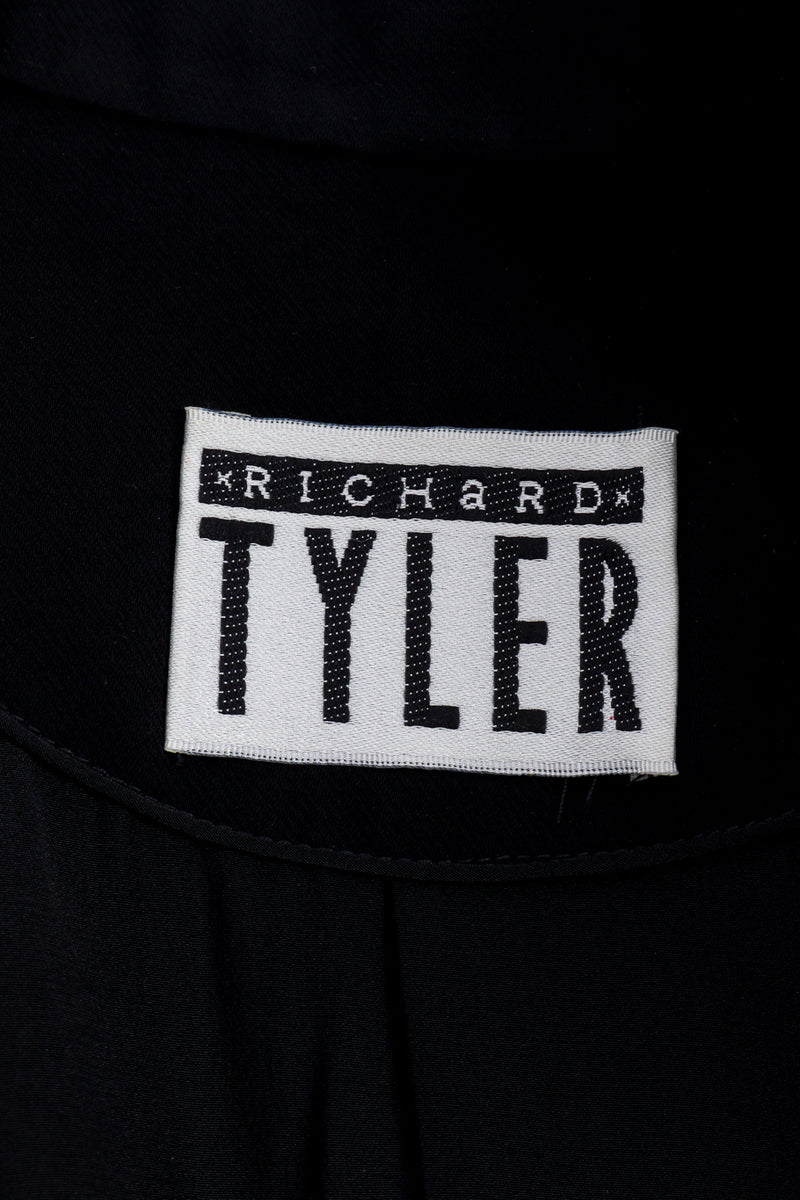 Vintage Richard Tyler Longline Satin Trim Blazer signature label @recess la