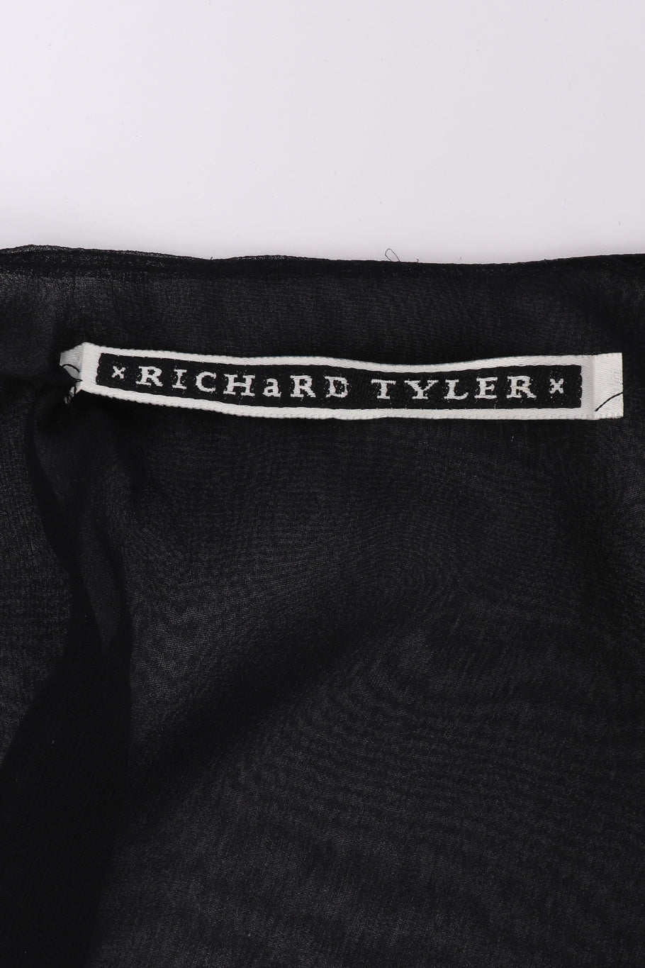 Vintage Richard Tyler Silk Bolero Top and Pants Set top signature label closeup @Recessla