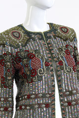 Vintage Richilene Embroidered Sequin & Bead Jacket front on mannequin closeup @recess la