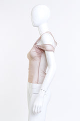 Vintage Rick Owens 1999 S/S Asymmetric Sleeveless Mesh Top side on mannequin @recess la