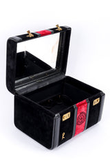 Vintage Roberta Di Camerino Velvet Vanity Case open view of mirror @recessla