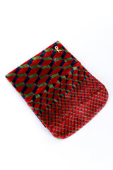 Roberta di Camerino Velvet Harlequin Diamond Tri-Fold Wallet open @RECESS LA