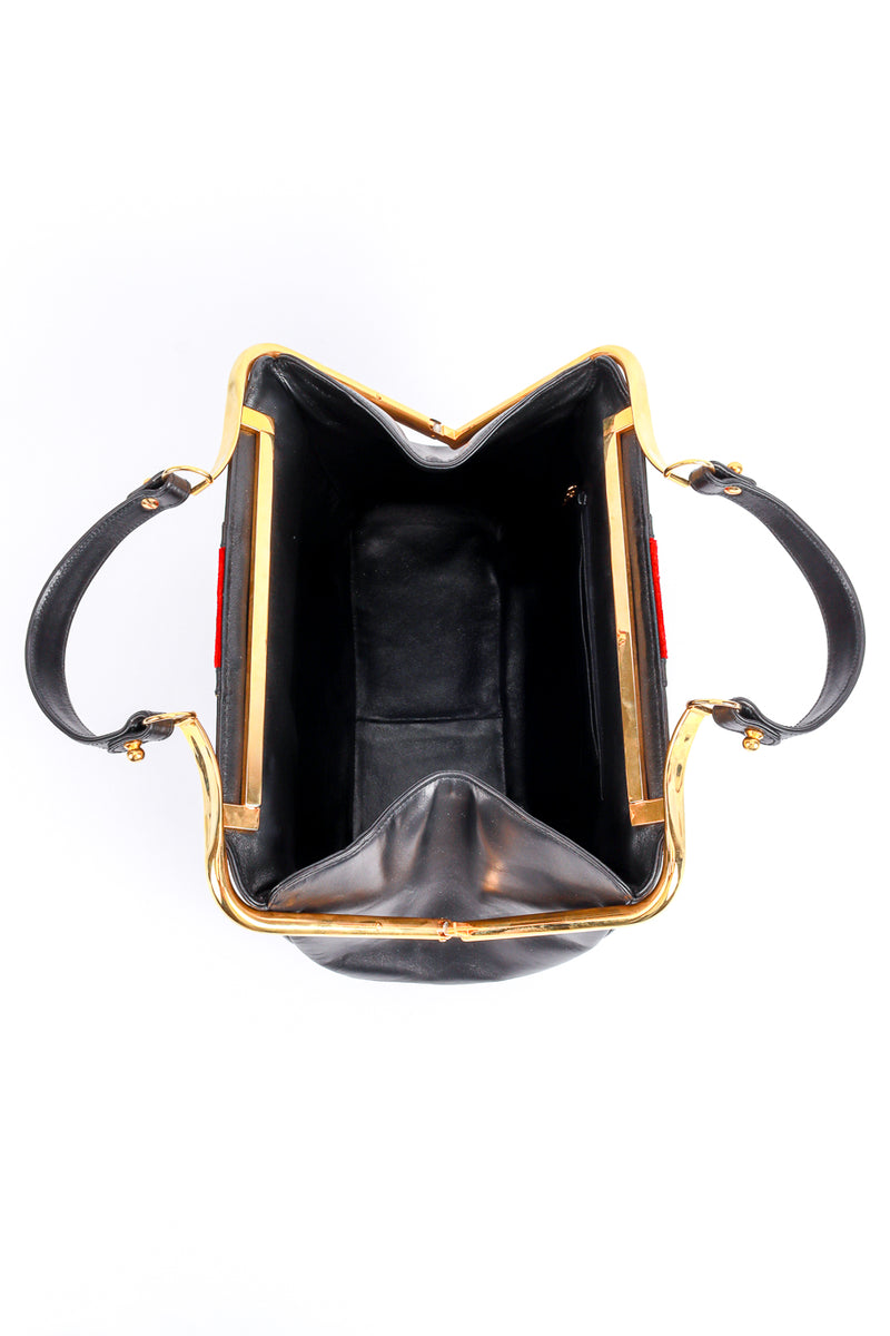 Roberta Di Camerino Caravel Leather Frame Handbag open @RECESS LA