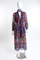 Roberto Cavalli Piano Shawl Print Peasant Dress front on mannequin @recess la