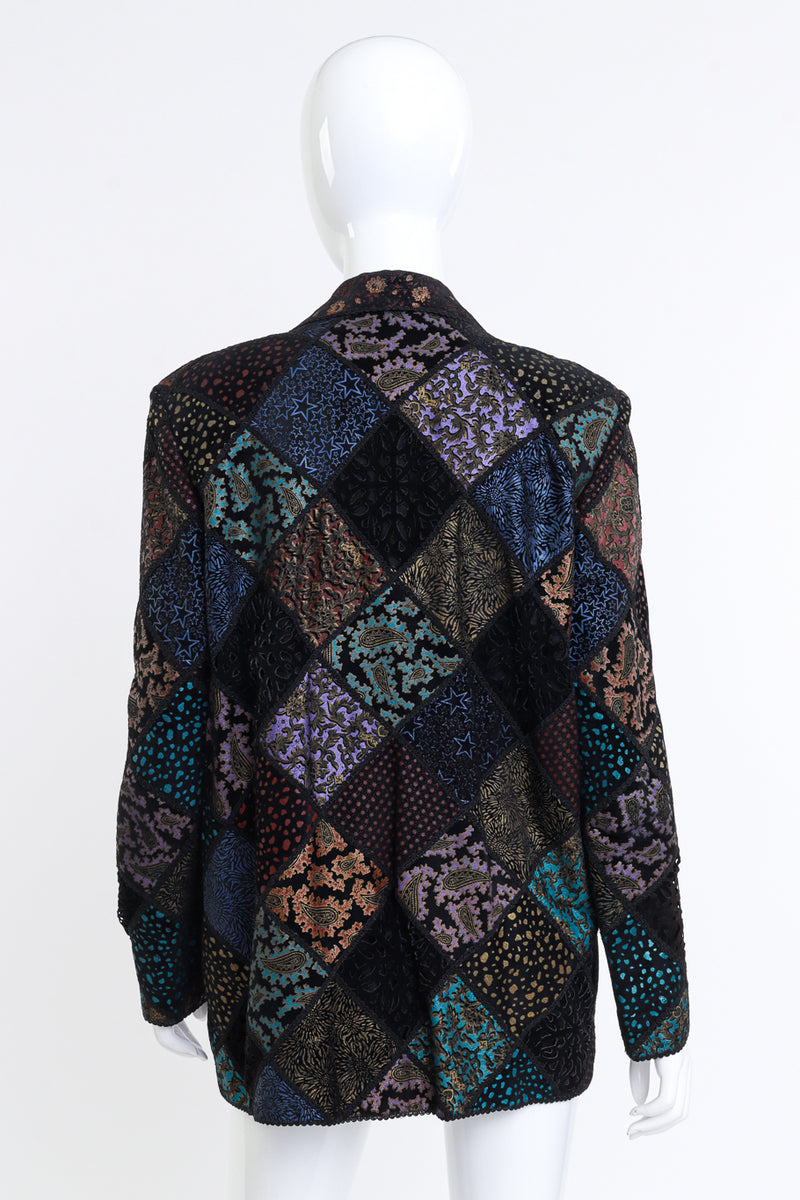 Roberto Cavalli Metallic Patchwork Suede Jacket back @RECESS LA