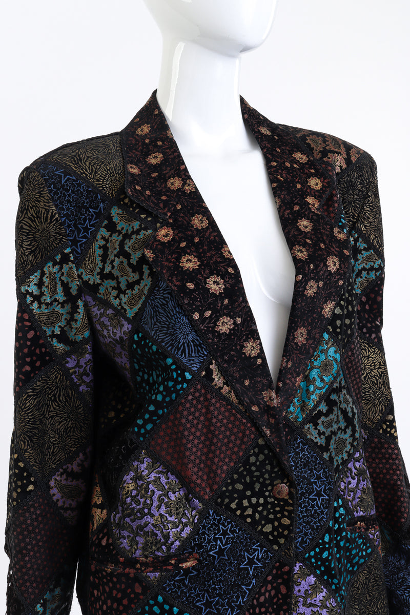 Roberto Cavalli Metallic Patchwork Suede Jacket front @RECESS LA