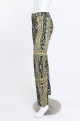 Roberto Cavalli 2003 F/W Leopard & Chain High Rise Jeans side on mannequin @recess la