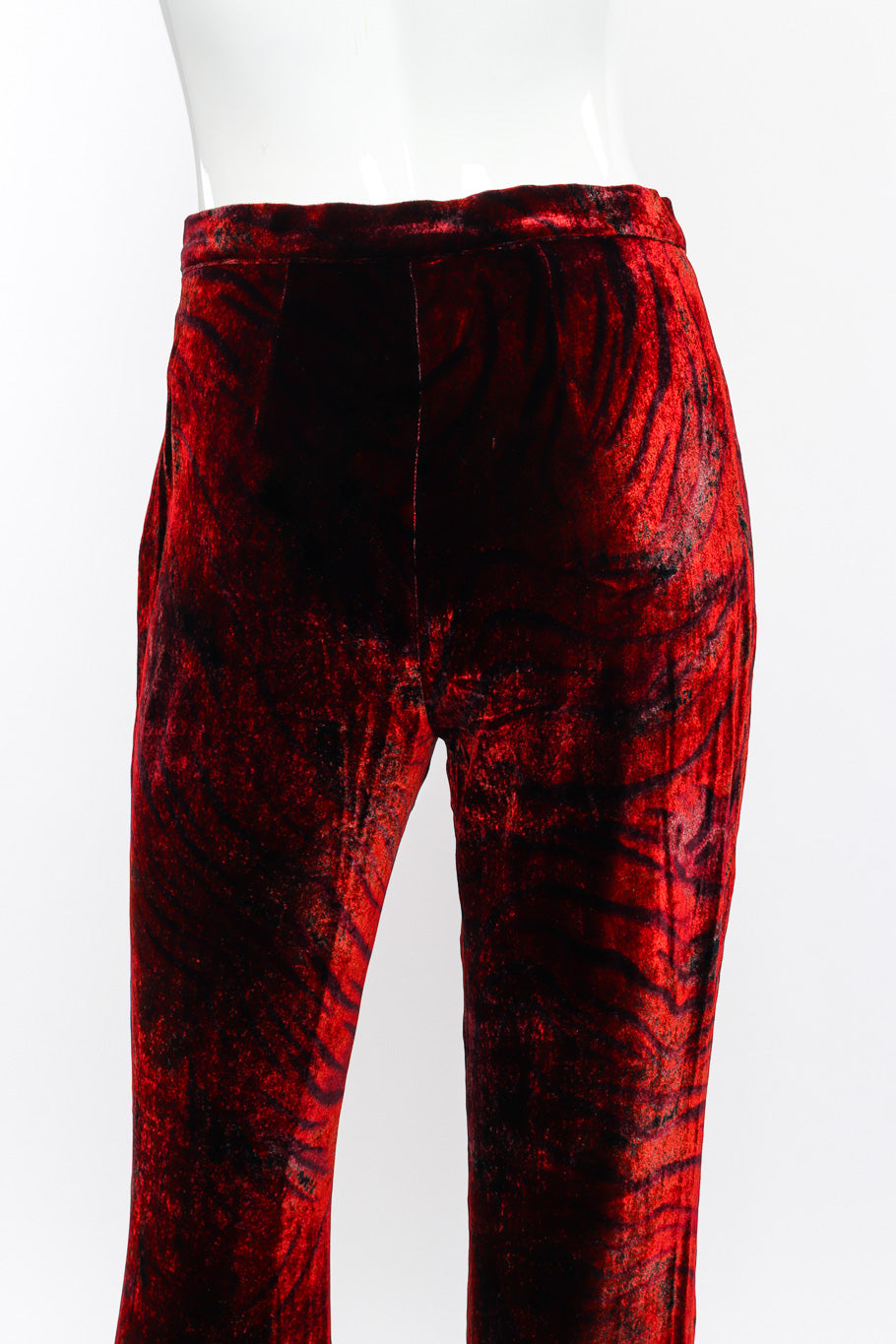 Velvet Stripe Flare Pant by Roberto Cavalli on mannequin back close @recessla