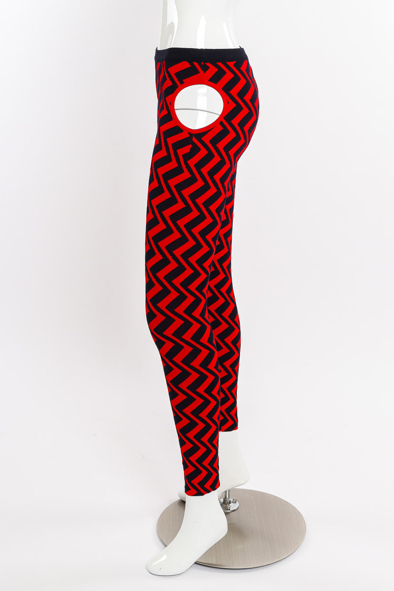 Rudi Gernreich 2018 F/W Zig Zag Knit Pant side view on mannequin @Recessla