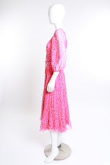 Vintage Saz Boutique Floral Chiffon Maxi Dress side on mannequin @RECESS LA