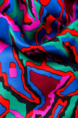 Vintage Saint Laurent Rive Gauche Abstract Print Velvet Blouse fabric closeup @recessla