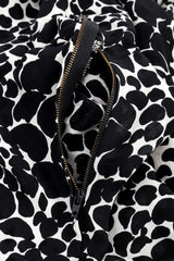 Vintage Saint Laurent Petal Print Silk Dress back zipper closeup @Recessla