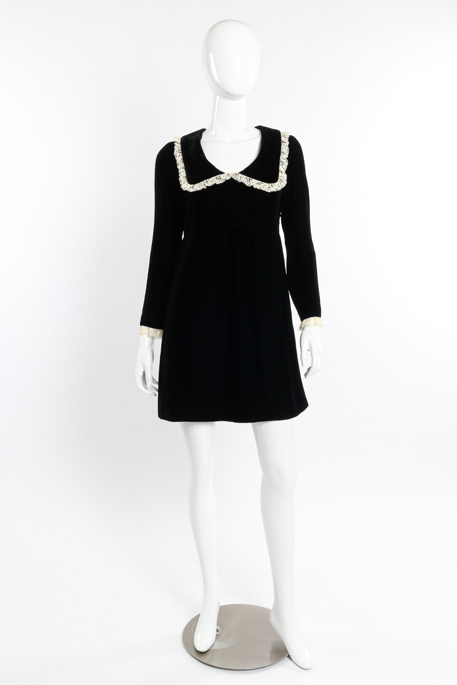 Saint Laurent Velvet Lace Babydoll Dress front on mannequin  @recessla 