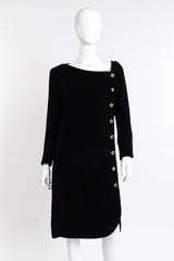 Crystal Button Velvet Dress by Saint Laurent on mannequin @recess la