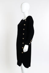 Crystal Button Velvet Dress by Saint Laurent on mannequin side @recess la