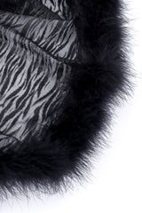 Vintage Saint Laurent Metallic Silk Feathered Duster feather hem closeup @recessla