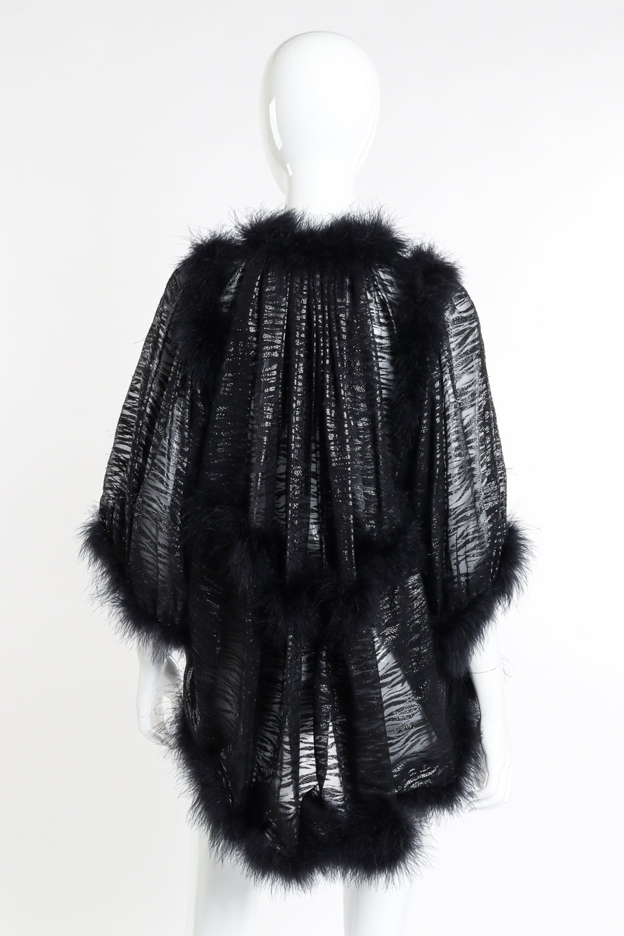 Vintage Saint Laurent Metallic Silk Feathered Duster back on mannequin @recessla