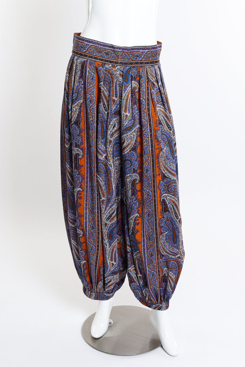 Vintage Saint Laurent Rive Gauche Paisley Harem Pant front on mannequin @recessla