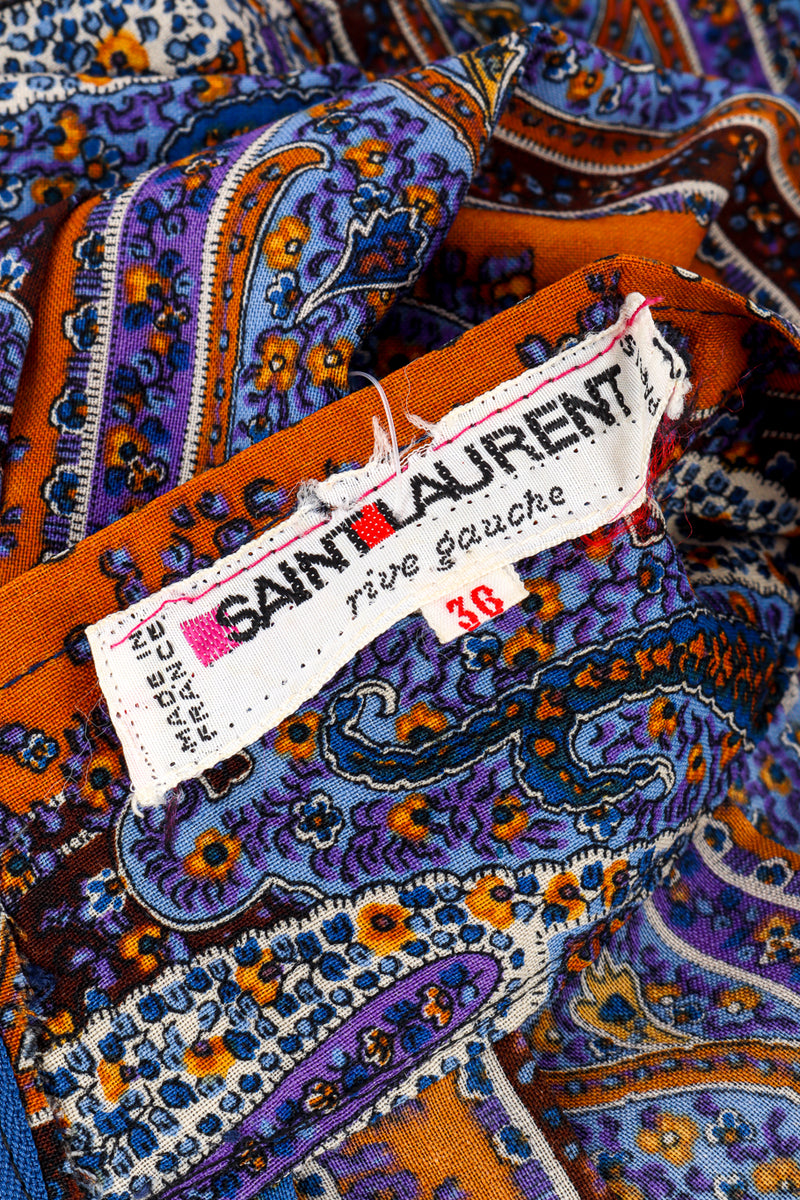 Vintage Saint Laurent Rive Gauche Paisley Harem Pant signature label closeup @recessla