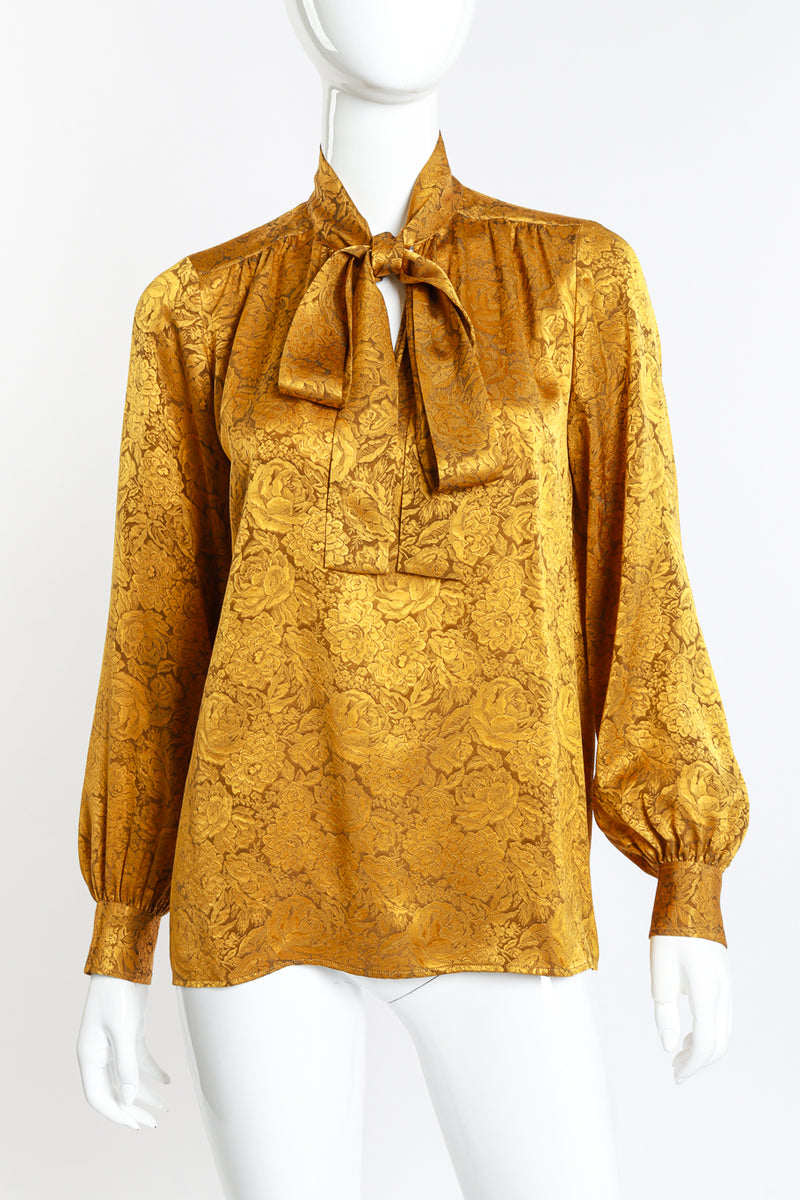 Saint Laurent Pussybow Brocade Blouse front mannequin @RECESS LA