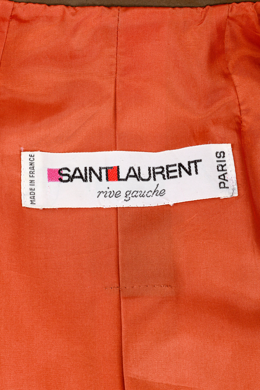 Saint Laurent Quilt Stitch Cropped Duster Jacket label @RECESS LA