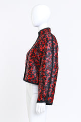 Vintage Saint Laurent Damask Jacquard Mandarin Jacket side on mannequin @recess la