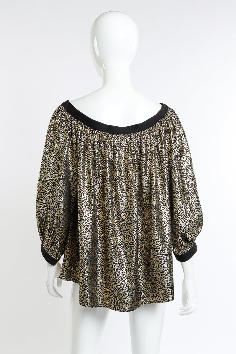 YSL Vermicular Lamé Balloon Sleeve Top back on mannequin @RECESS LA