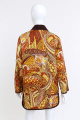 Vintage Salvatore Ferragamo Quilted Jungle Leopard Jacket back on mannequin @recess la