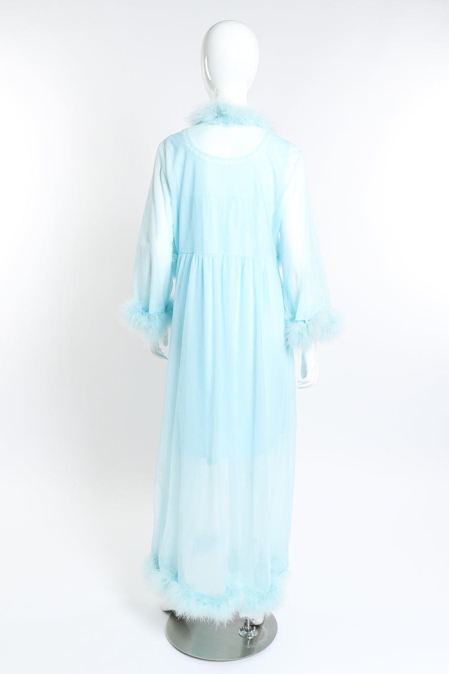 Vintage Sears Marabou Trim Robe & Chemise Set back on mannequin @recess la