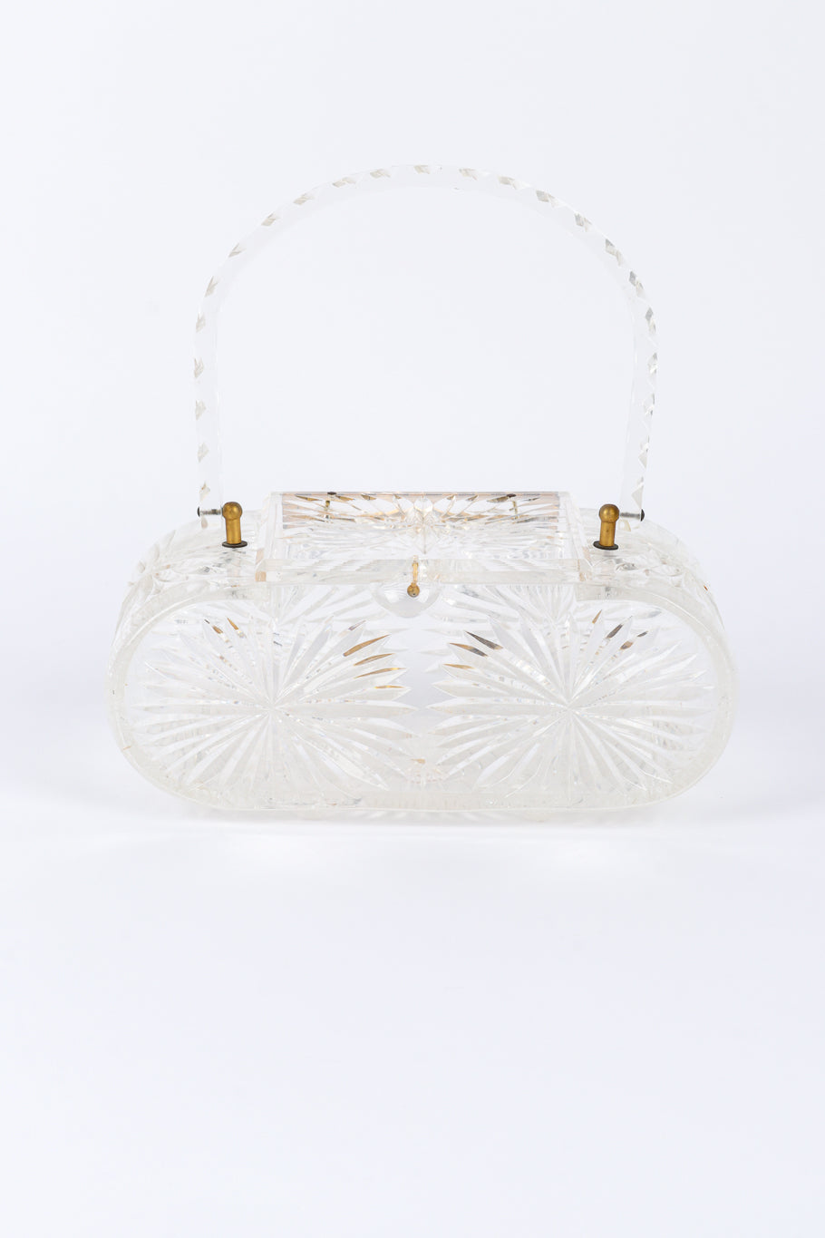 Vintage Diamond Cut Lucite Box Bag front @recessla 