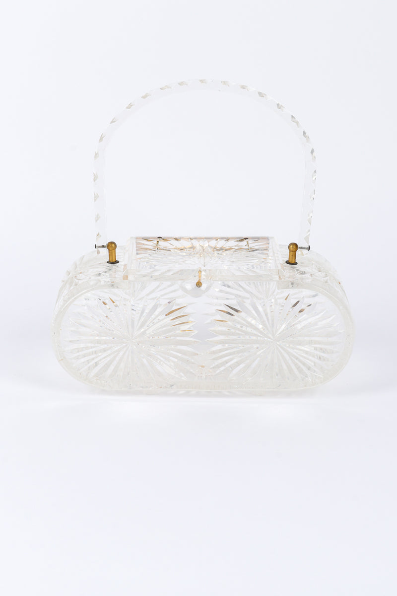 Vintage Diamond Cut Lucite Box Bag front @recessla 