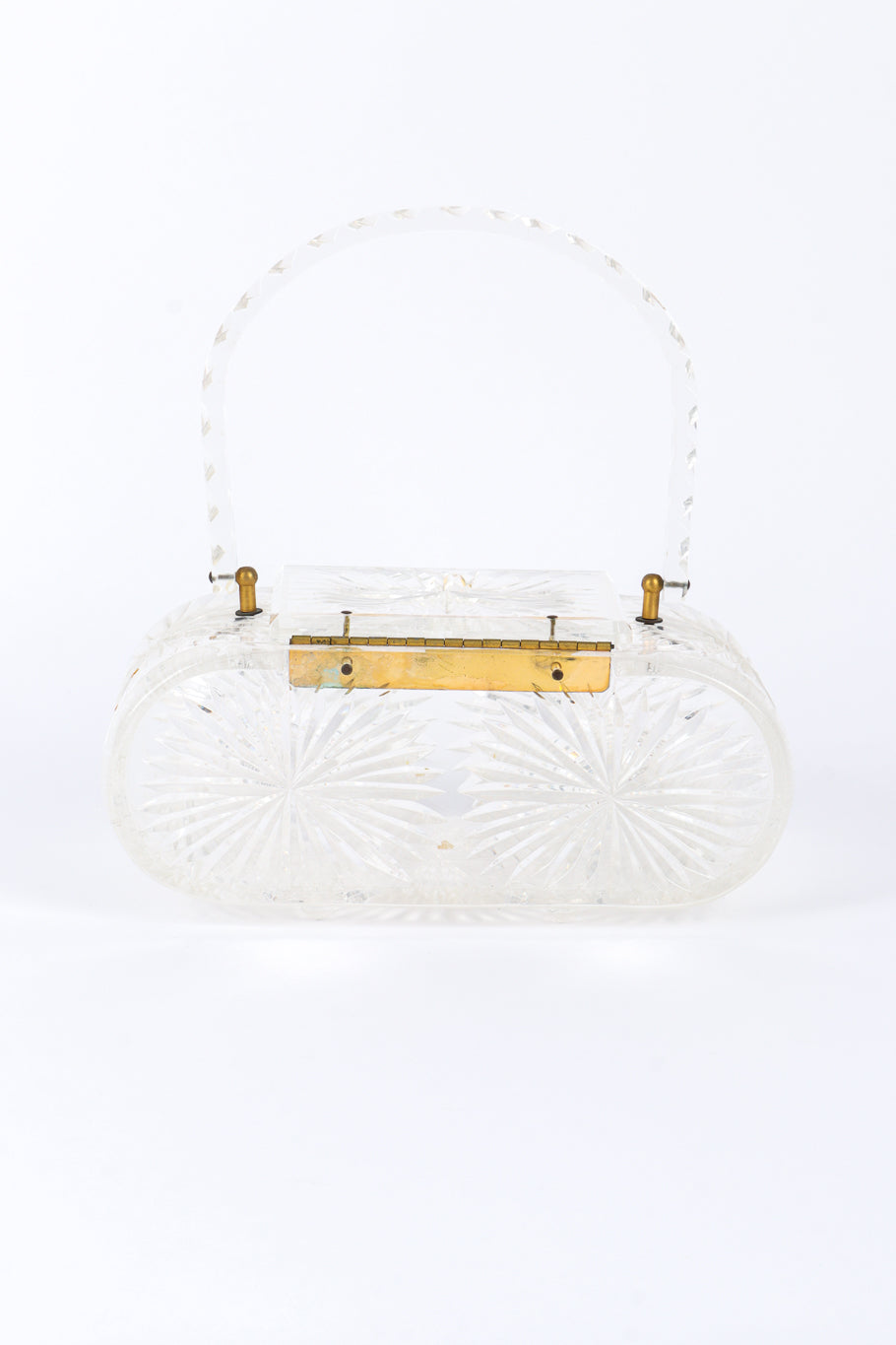 Vintage Diamond Cut Lucite Box Bag back @recessla