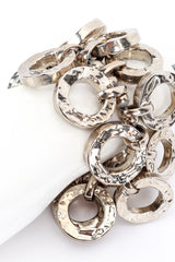 Vintage Silver Hammered O-Ring Charm Bracelet I detail @RECESS LA