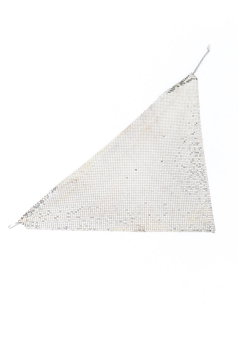 Whiting & Davis Silver Chain Mesh Bib Necklace flat lay @RECESS LA