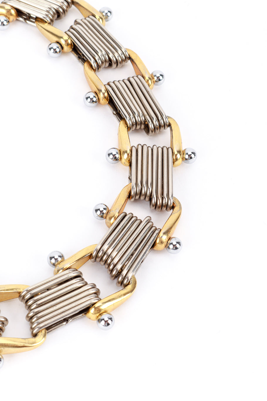 Premier Etage Mixed Metal Chain Collar Necklace detail @RECESS LA