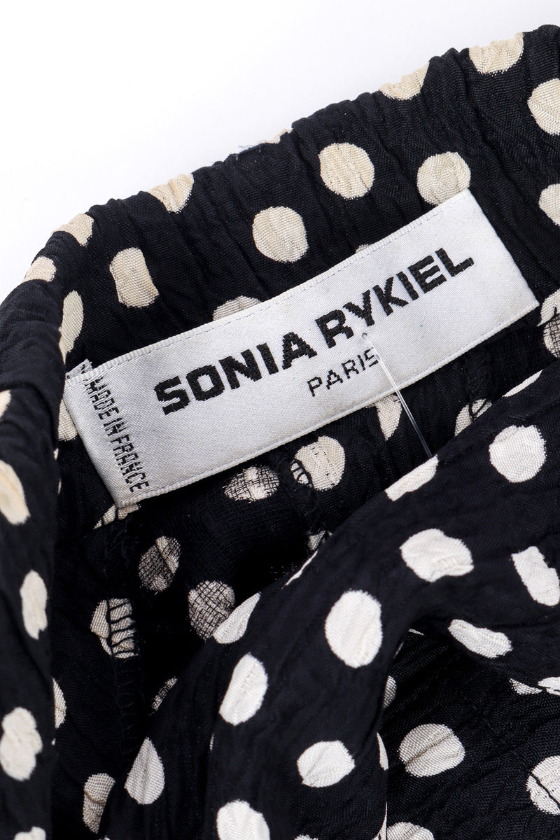 Vintage Sonia Rykiel Polka Dot Jacket and Skirt Set signature label closeup @recessla